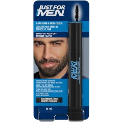 Imagen de Just for Men Retoque Instantanéo De Canas, Color Temporal Para Un Aspecto Más Voluminoso Y Bien Definido, Hasta 30 Aplicaciones, Negro