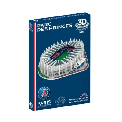 Imagen de Megableu Mini Puzzle Stade PARC Des Princes 3D Team de Football du Paris Saint Germain 52 Piezas A Montar Sola, en Familia o Entre Amigos Partir 7 años, 678136, Multicolor
