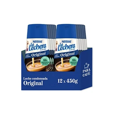 Imagen de La Lechera Botella de leche condensada Sirve Fácil, 450 g (Paquete 12)