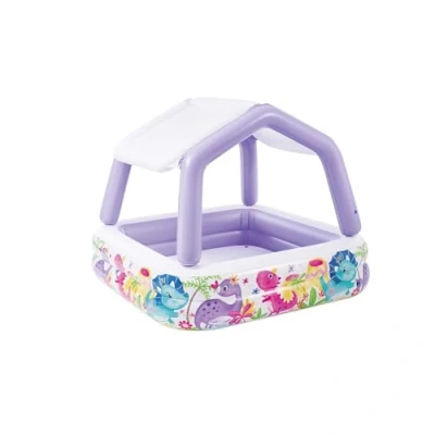 Imagen de intex Piscina hinchable infantil con toldo extraíble, Multicolor 157x157x122 cm, 295 litros (57470)