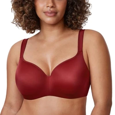 Imagen de DELIMIRA Sujetador Tallas Grandes Balconette para Mujer, Moldeado con Aros Juerga roja 105B