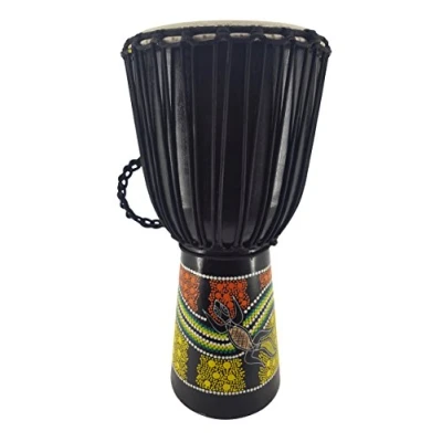 Imagen de 20cm Djembe Bongo Tambor para Niños Pequeños Hecho a Mano Pintado con Patrones de Colores (Niños 2 3 años)