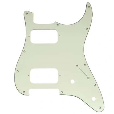Imagen de Musiclily Pro 11 Agujeros Golpeador ST Guitarra HH Pickguard Con para Esquina Redonda 2 Humbucker Potenciómetros Eléctrica tipo Fender Squier Strat, 3 capas Mint Green
