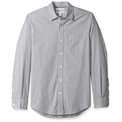 Imagen de Amazon Essentials Camisa de Popelín Manga Larga y Ajuste Entallado Hombre, Gris Guinga, S