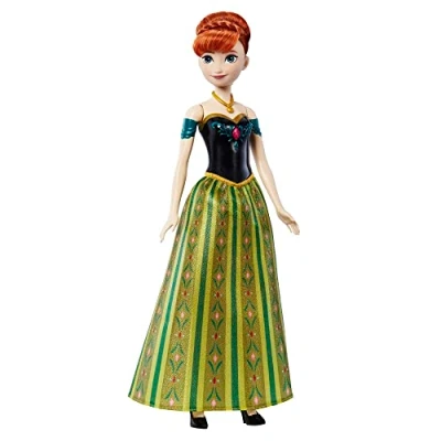 Imagen de Disney Frozen Anna musical Muñeca que canta al presionar un botón, juguete +3 años, versión italiana (Mattel HMG42)