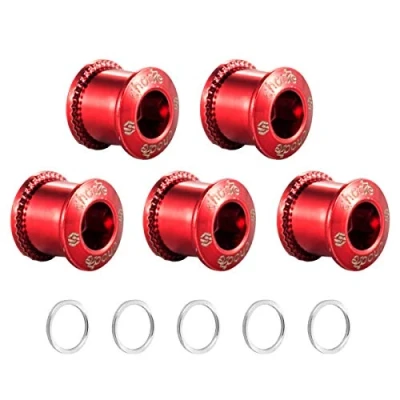 Imagen de Chooee Tuercas y Tornillos para Plato de Bicicleta,M8 Doble Platos Shimano/Sram Rojo