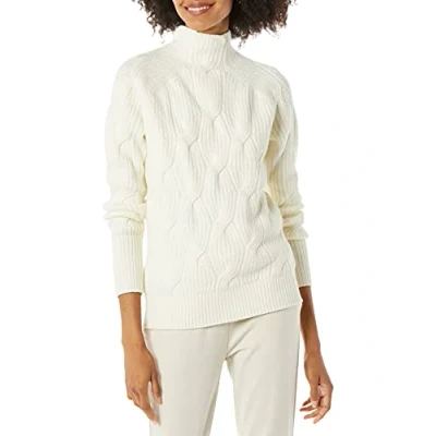 Imagen de Amazon Essentials Jersey Trenzado de Cuello Chimenea y Suave al Tacto Mujer, Marfil, M