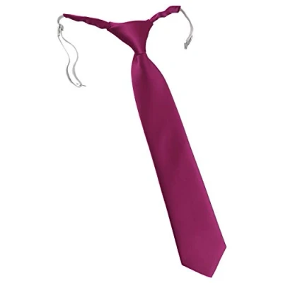 Imagen de TigerTie Designer Security Corbata de seguridad en un solo color, preatada con goma elástica, magenta, ca.54 cm (incl. Knoten)