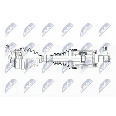 Imagen de NTY NPW BM 045 Árbol de Transmisión Eje delantero, izquierda, delantero 567 automática BMW: 5 GT