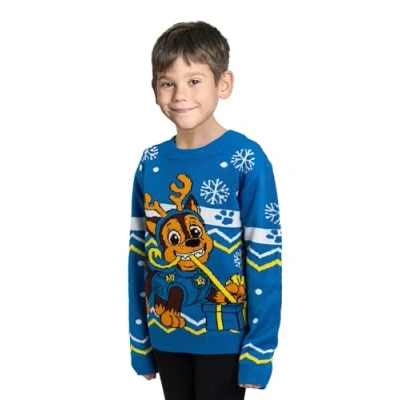Imagen de United Labels jersey Chase de la Patrulla Canina, azul, suéter Navidad para niños, punto de, 110 116
