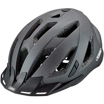 Imagen de ABUS casco urbano Urban I 3.0 para bicicleta con luz trasera, visera y cierre magnético hombre mujer titanio (grisáceo), talla M
