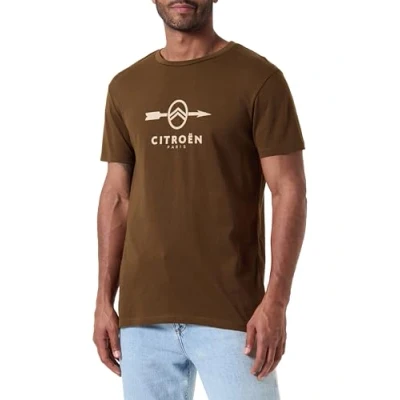 Imagen de CITROËN O103078 M050 Camiseta con Estampado de Flecha Ancha y C24S para Hombre, Marrón Oscuro, Talla S, S