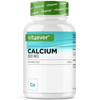 Imagen de Calcio 365 Comprimidos 800 mg de Procedente Carbonato Cálcico por Porción Diaria Durante 6 meses Vegano, probado en laboratorio, alta dosis y sin aditivos indeseable