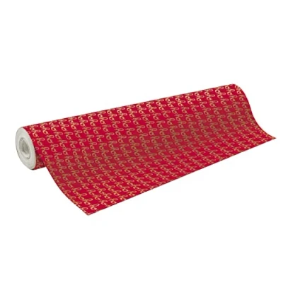 Imagen de Clairefontaine 202094C Una bobina de Papel regalo Excellia 80 g Formato: 50 x 0,70 m Diseño: Hohohoho, Navidad, oro / rojo Embalaje regalo, ideal para envases profesionales