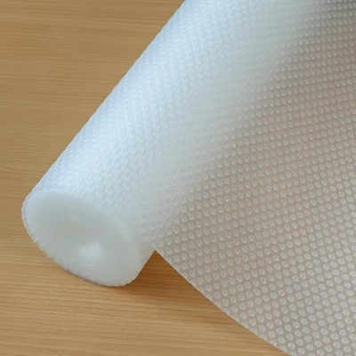 Imagen de Hersvin 45cmx300cm Plastico Protector para Cocina Cajones, Alfombras Non Adhesivo Nevera Mueble Fregadero Estante Organizador Cubiertos EVA Cubre Encimera(Transparente Punto)