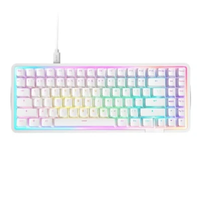 Imagen de NZXT Teclado mecánico Gaming Function Elite MiniTKL con RGB magnético Activación Ajustable interruptores Hall Effect DE Doble raíl Disparador rápido frecuencia sondeo 8K Blanco