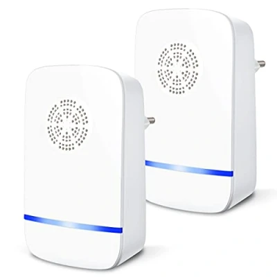 Imagen de RAVIADHT Repelente Ultrasónico de Plagas, Antimosquitos Electrónico Control Mosquitos Hormigas, Cucarachas, Moscas, Arañas, Chinches, Ahuyentador Ratas y Ratones para Interiores (2 Pack)