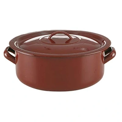 Imagen de Quid Clasico Esmalte Olla Abombada Esmaltada 26cm 12l Marrón