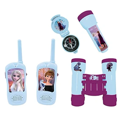 Imagen de Lexibook Frozen Set de Aventurero Completo para Niños, Walkie Talkies 120m, Binoculares, Linterna, Brújula, RPTW12FZ