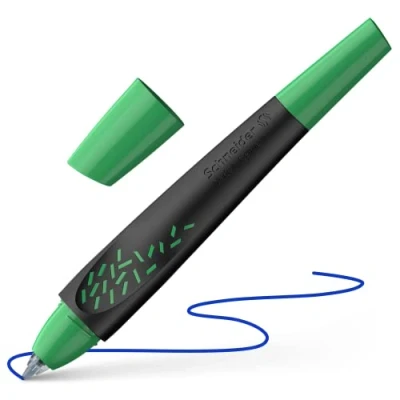 Imagen de Schneider 188884 Breeze Bolígrafo (plástico reciclado, excelente con el ángel azul, color de escritura: azul real, borrable) negro y verde