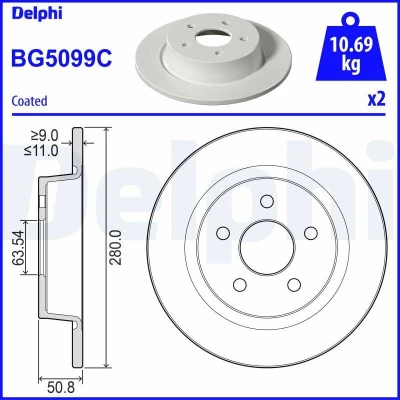Imagen de Disco de freno DELPHI BG5099C