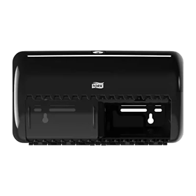 Imagen de Tork 557008 Dispensador de doble rollo papel higiénico convencional Elevation / Sistema T4 Negro