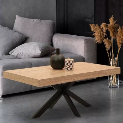 Imagen de IDMarket Alix Mesa de centro rectangular (110 cm), diseño araña, madera y negro