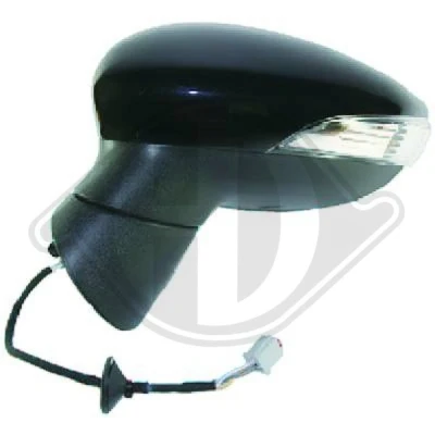 Imagen de espejo retrovisor Diederichs 1405125 izquierda imprimado asférico, para ajuste elect. espejo, completo FORD: FIESTA 6