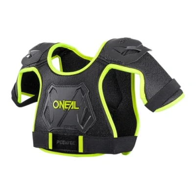 Imagen de O&#039;Neal Protector de Pecho Niños Enduro Fácilmente ajustable, molde plástico inyectado para mayor protección, Edades 4 9 Pee Wee Negro Amarillo Neón Talla M/L