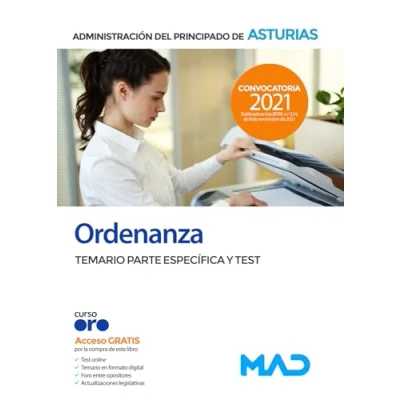 Imagen de Ordenanza de la Administración del Principado Asturias. Temario y test Parte específica