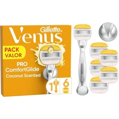 Imagen de Venus Pro ComfortGlide Maquinilla De Depilación Con Aroma A Coco 1 Recambios