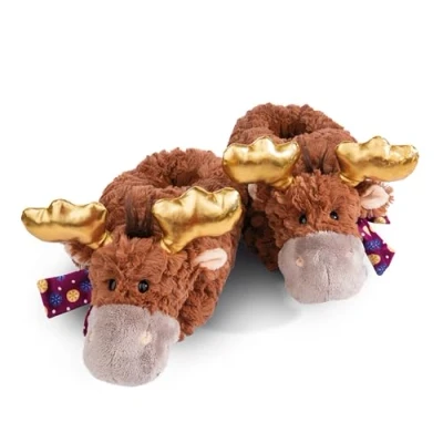 Imagen de NICI Alce Thure Talla 38 41 (L) marrón Peluche sostenibles y calentitas niñas Zapatillas de Animales con Suela Antideslizante Pantuflas, Color (49337)