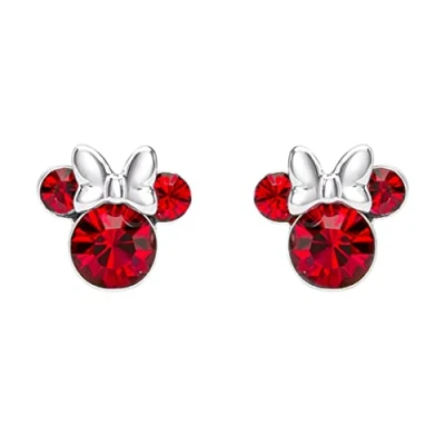 Imagen de Disney Minnie Mouse E905162RJUYL Pendientes de Plata ley con piedra la suerte julio, ley,