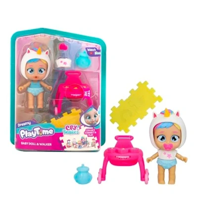 Imagen de Bebés Llorones Playtime Andador Interactivo de Dreamy, Mini Muñecas Day Care con un Caminador Interactivo, Completa tu Mundo Playtime, Llora Lágrimas Verdad, Juguetes para Niños 4 a 6 Años