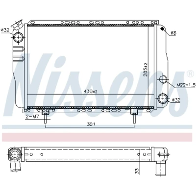 Imagen de NISSENS 63800 Radiador, refrigeración del motor Aluminio 430 285 34 Aletas unidas mecánicamente RENAULT: 4 Familiar, Furgón norauto,