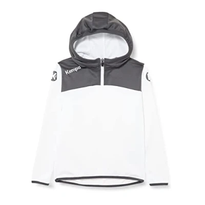 Imagen de Kempa Emotion 2.0 Quarter Zip Hoody Sudadera, Hombre, White/Anthra, 116