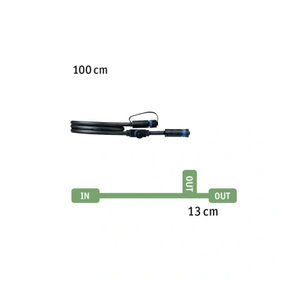 Imagen de Paulmann 94273 Plug &amp; Shine Cable IP68 (1 m, 2 conectores hembra), color negro