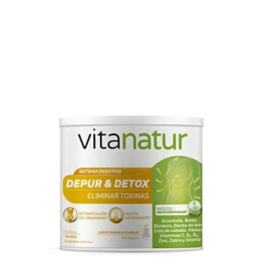 Imagen de Vitanatur Depur &amp; Detox (1), Complemento Alimenticio con Extractos de Plantas, Vitaminas, Ácido Fólico y Minerales, Ingredientes que ayudan a Eliminar Toxinas Acción Antioxidante (1) 200 g