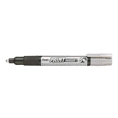 Imagen de Pentel 4.0mm Bala Puntos Marcador Pintura Base Celulosa Permanente Colores Vivos Plateado