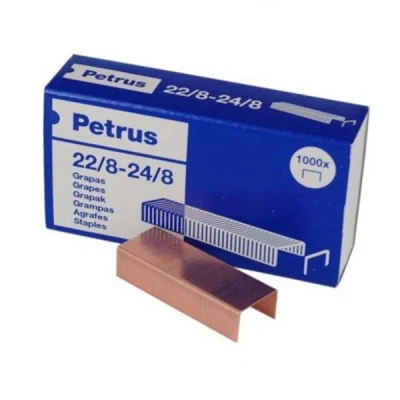 Imagen de Petrus grapas, 40 hojas, Largo 8 mm, 1000 Modelo 22/8 24/8, 55714