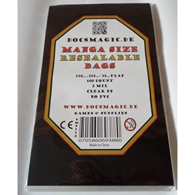 Imagen de docsmagic.de 100 Resealable Manga Bags 5 9/10&quot;x 8 6/10&quot;+ 1 1/2&quot; Flap 2 Mil Auto Adhesivas Bolsas Protectoras