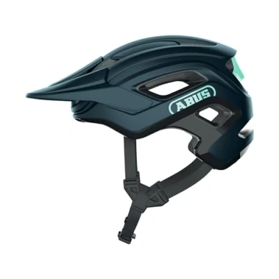 Imagen de ABUS MTB casco Cliffhanger de ciclismo para senderos exigentes con grandes aberturas ventilación y sistema correa TriVider hombres mujeres azul/verde menta, talla S