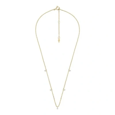 Imagen de Fossil Collar Para Mujer Sadie, Longitud: 355mm+50mm, Ancho: 3mm, Altura: 5mm De Latón Bañado En Oro 14K, JA7131710
