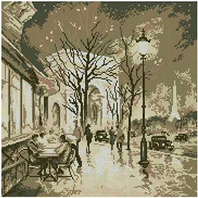 Imagen de Old Paris Kit de punto cruz 14 quilates, hilo algodón egipcio 180 x puntadas, 40 cm, kits (muestra)