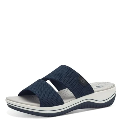 Imagen de Jana Coshy: Vacaciones para los pies Un Hallux Optimizado, Multiancha, Impermeable, Vegano Pantolette Navy, Sandalias Planas Mujer, Azul Marino, 39 EU