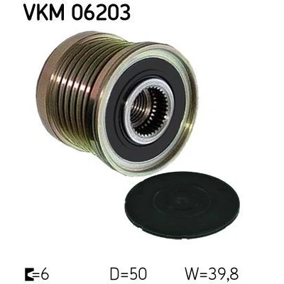 Imagen de SKF VKM 06203 Rueda Libre Alternador 39,8 NISSAN: Qashqai / Qashqai+2 I, X Trail