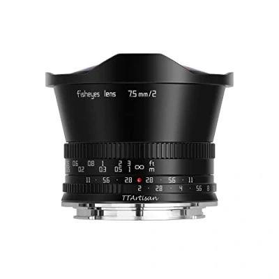 Imagen de TTArtisan 7,5 mm F2.0 APS C compatibel con Panasonic Leica L Sigma Mount Negro, Objetivo Gran Angular ángulo de visión 180 Grados sin Filtro