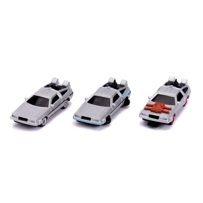 Imagen de JADA Regreso AL Futuro Set 3 Diferentes Modelos de Mini Coche Car 4cm Delorean 1 2 Nano Blister NV 5 Back To The Future