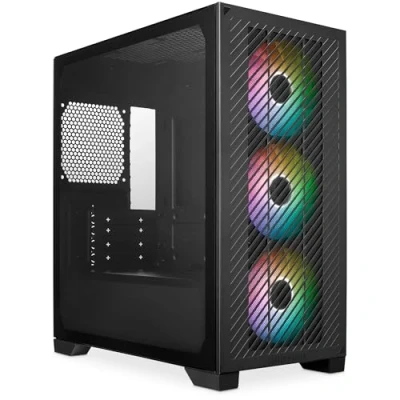 Imagen de Cooler Master Elite 301 Minitorre (Micro ATX, ITX), 3 Ventiladores de Entrada ARGB 120mm (1200 RPM), Admite Radiador hasta 280mm o GPU 365mm, Cubierta PSU Ventilada, USB 3.2 Gen1 Tipo C