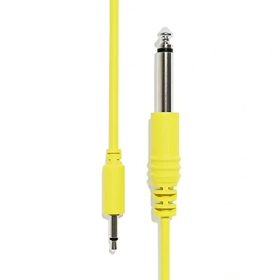 Imagen de ExcelValley 1 Pack Cables de Conexión Mono TS 3,5mm a 6,35mm Eurorack Sintetizador [Amarillo 15cm 6&quot;]